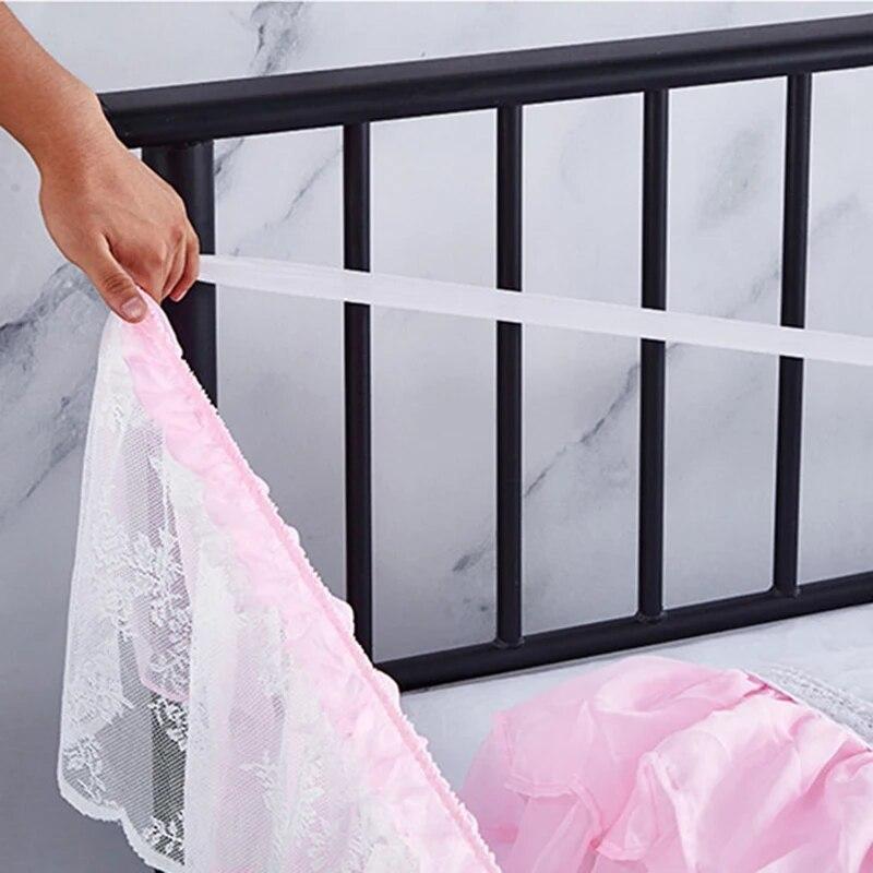 Two Layers Lace Bed Skirt Elastic Wrap Around Bed Cover Without Surface Bed Skirt Couvre Lit Twin/Full/Queen/King Size Bed Decor