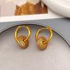 Elegant French Retro Zircon Hoop Earrings for Women