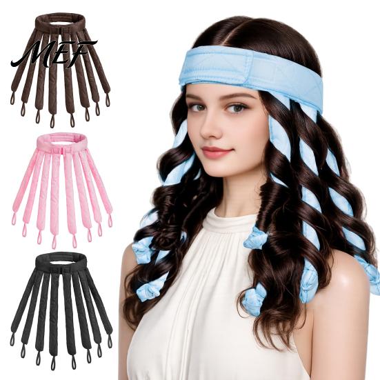 Women Curling Rod Headband No Heat Headband, Hair Curler fo Long Thick Hair, Curls Roller with Eight Claws, DIY Styling Tool for Travel Friendly