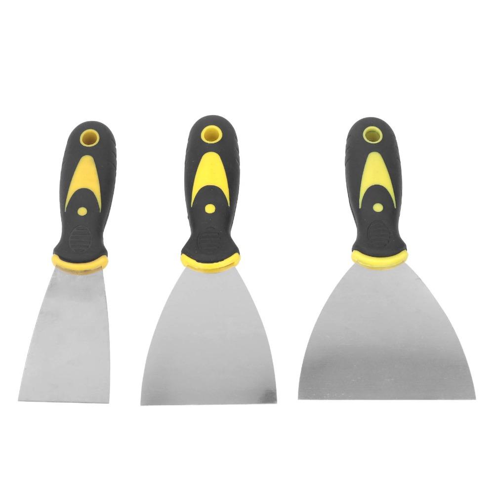 3PCS Wallpaper Scraper Putty Knife Set Stainless Steel Spackle Knife for Patching and Painting