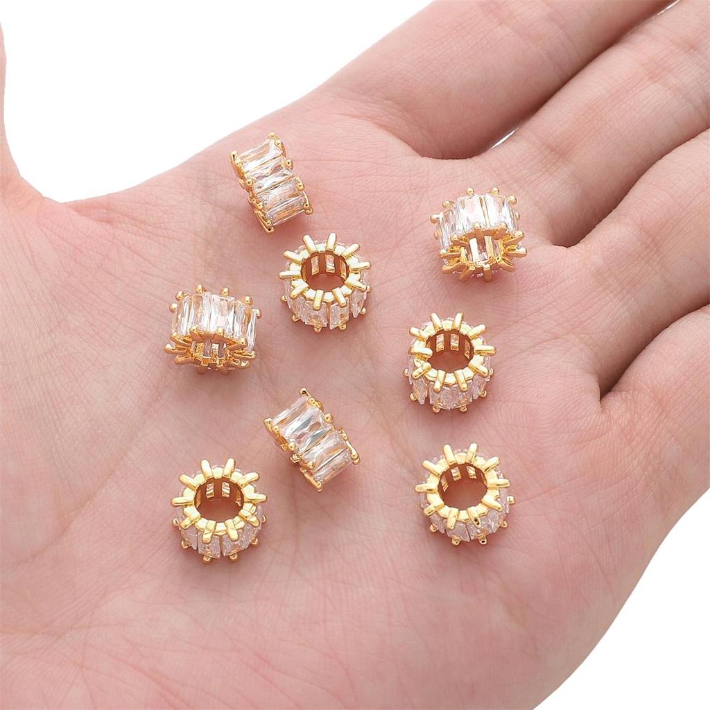 Медная микроинкрустированная цирконовая бусина, разделенная паспарту, подвеска для изготовления ювелирных изделий своими руками