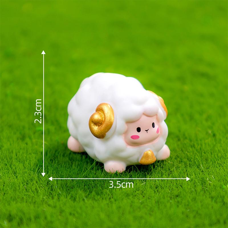 Мини Милая Овца Орнамент Мультяшные Животные Фигурка Микро Пейзаж Кукольный Дом Модель Автомобиля Интерьер Домашнего Рабочего Стола Украшение