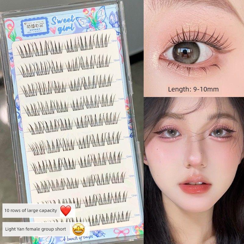 Cute Eyelash Shangpin Light Face Women's Team Glue-Free Self-Adhesive Fake Eyelashes! Korean Style Aidou Nature Oxygen Eyelash Artificial