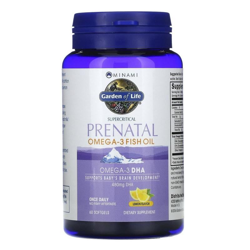 Supercritical Prenatal Omega-3 Fish Oil Lemon 60 Softgels, 60 Tablets, 1 Count