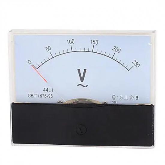 44L1 AC 0-250V Analog Panel Voltmeter Voltage Meter Measuring Gauge Class 1.5