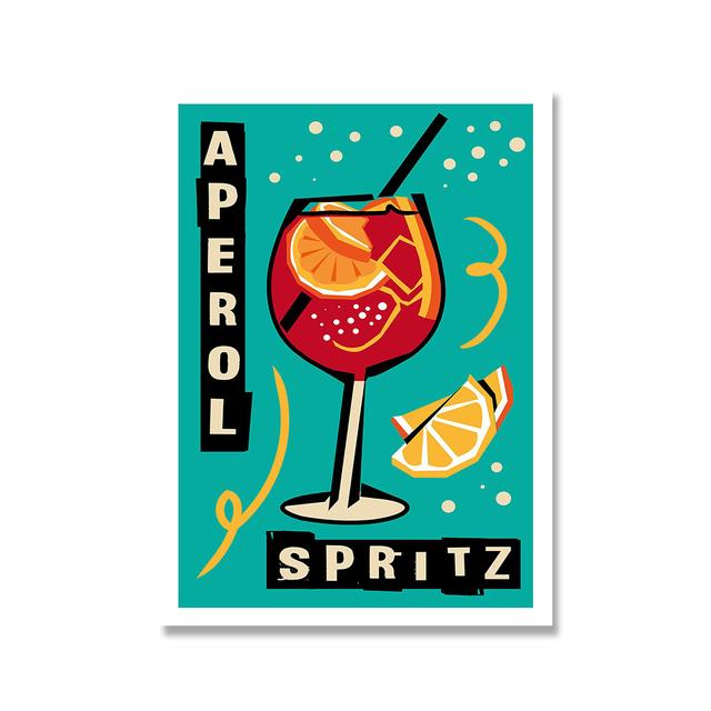 Джин Тоник Кухня Печатный Коктейль Настенная Картина Холст Картина Кухня Плакат Бар Клубная Жизнь Домашнее Украшение Мультфильм Напиток Картина
