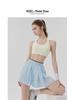 Pleated Women's Yoga Skort with Integrated Shorts and Pockets - Anti-Exposure Sportswear for Pilates.