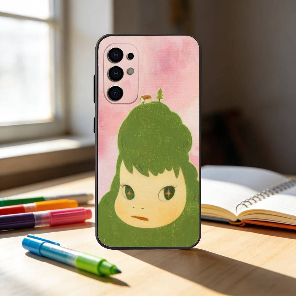 c-Cute Yoshitomo Nara Phone Case For Samsung S25,S24,S21,S22,S23,S30,Ultra,S20,Plus,Fe,Note,10,9,5G Black Cover