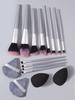 4/12/16PCS Beginner Makeup Tool Set: 12PCS Soft-bristled Makeup Brushes +4PCS Super Soft Makeup Sponges for Daily Portable Use