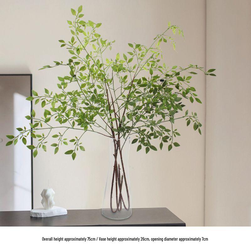 Large Multi-Branched Artificial Nandina Green Plant for Indoor Landscaping and Living Room Decor