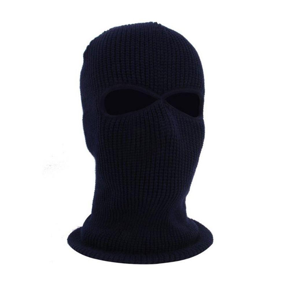 Hat Skullies Ear Protection 2 Holes Women Winter Cap Full Face Cover Men Beanies Hat Knitted Hats