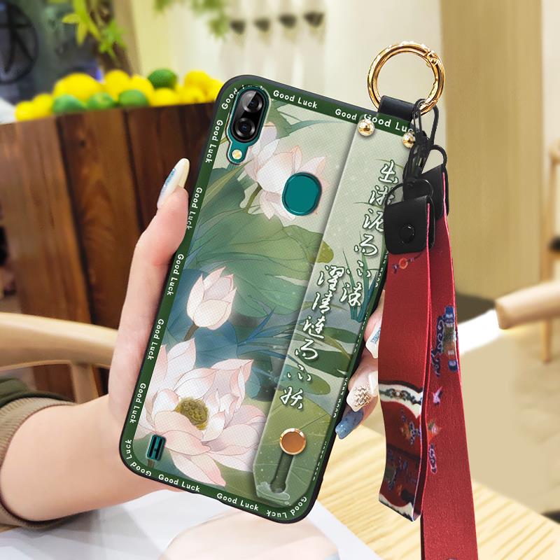 Мягкий силиконовый чехол для телефона Blackview A60 Pro Водонепроницаемая задняя крышка Подставка Противоударный Пылезащитный Прочный Ремешок