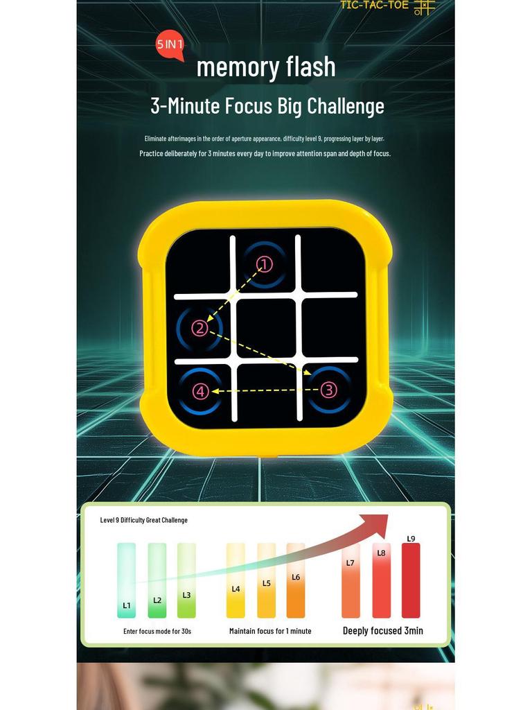 International-Style Electronic Tic-Tac-Toe & Gomoku Multi-Functional Chessboard Game for Kids