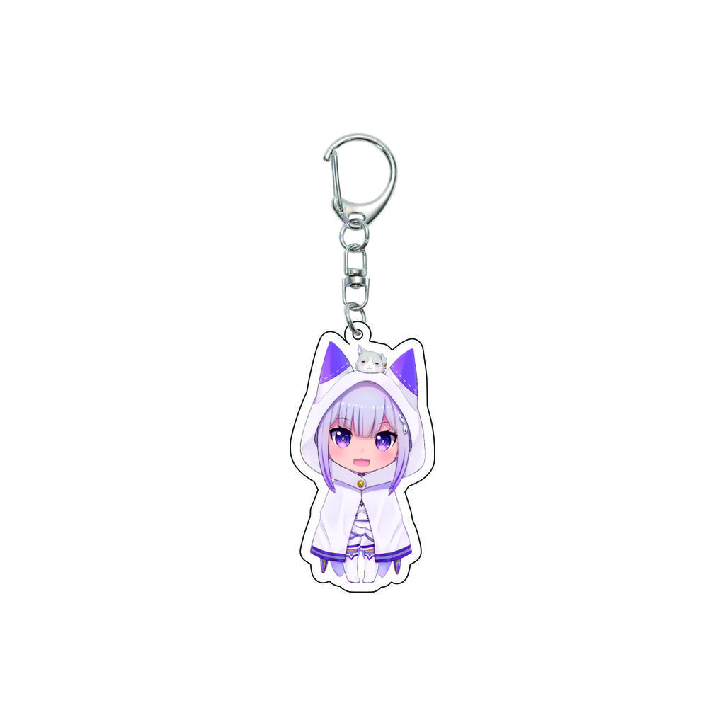 55ММ Аниме Re:ZERO - Начинаю новую жизнь в другом мире Брелок Нацуки Субару Эмилия Брелок Акриловая Модель Пластина Рождественские Подарки