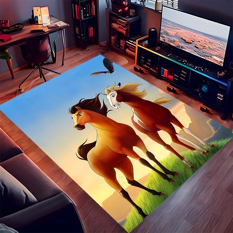 Spirit Stallion of the Cimarron Printed Absorbent Washable Carpet, Non-Slip Bathroom Mats, Kitchen Rugs, Yoga Mat,Living Room Entrance, Camping Picnic