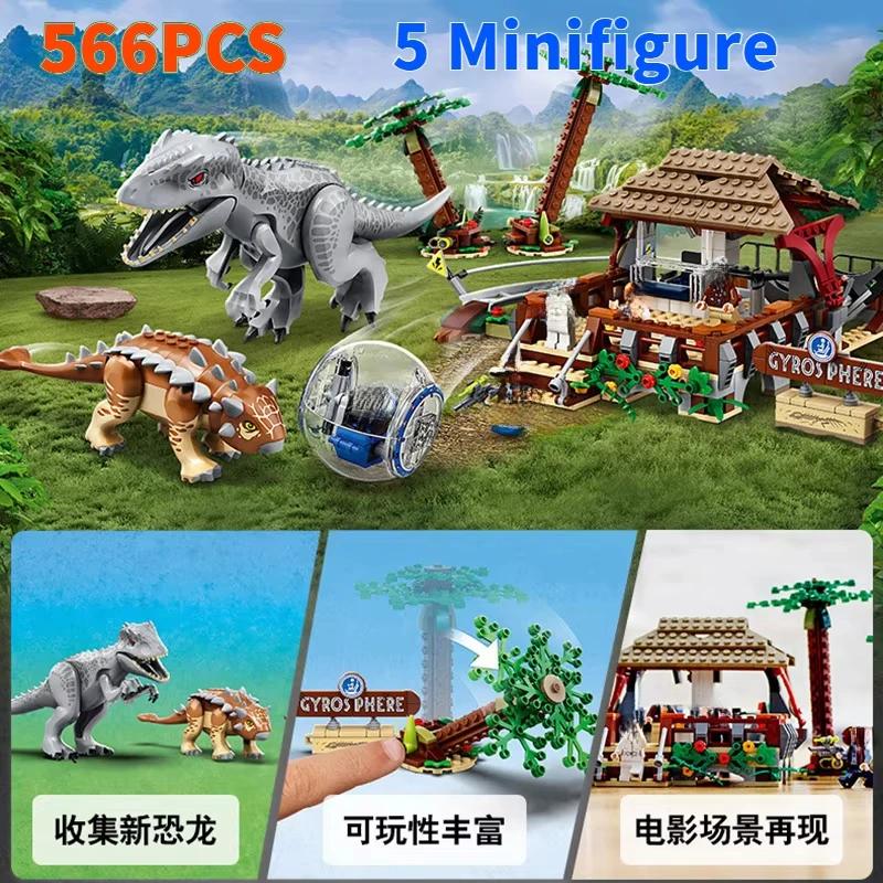 Compatible MOC Sets Dinosaur Series Building Blocks 76966 Dinosaur Missions: Allosaurus Transport Truck Children World Park Toys
