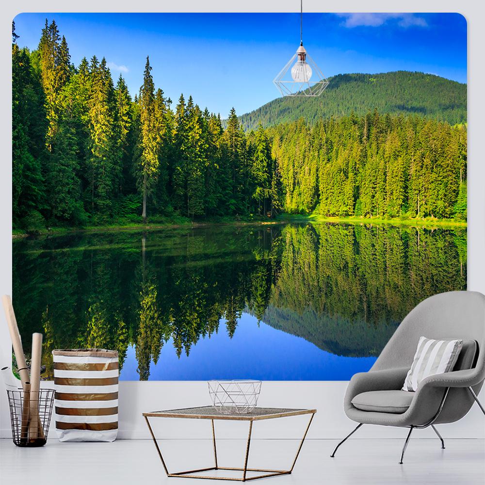 Тихий лесной гобелен для украшения дома, гобелен Мандала, богемный декоративный дорожный матрас, коврик для йоги, одеяло для дивана в стиле хиппи