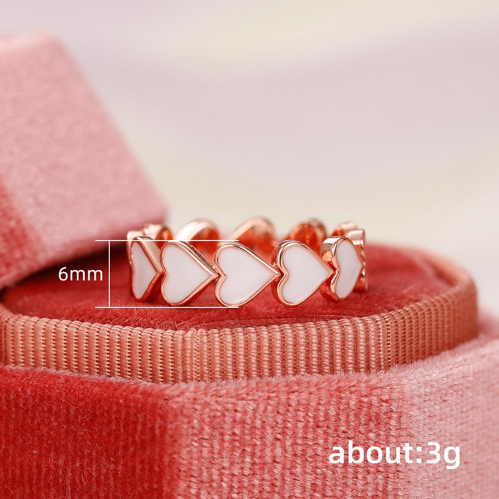 Ring, Simple Pink Heart-To-Heart Epoxy Ring For Women, Valentine'S Day Gift Accessories