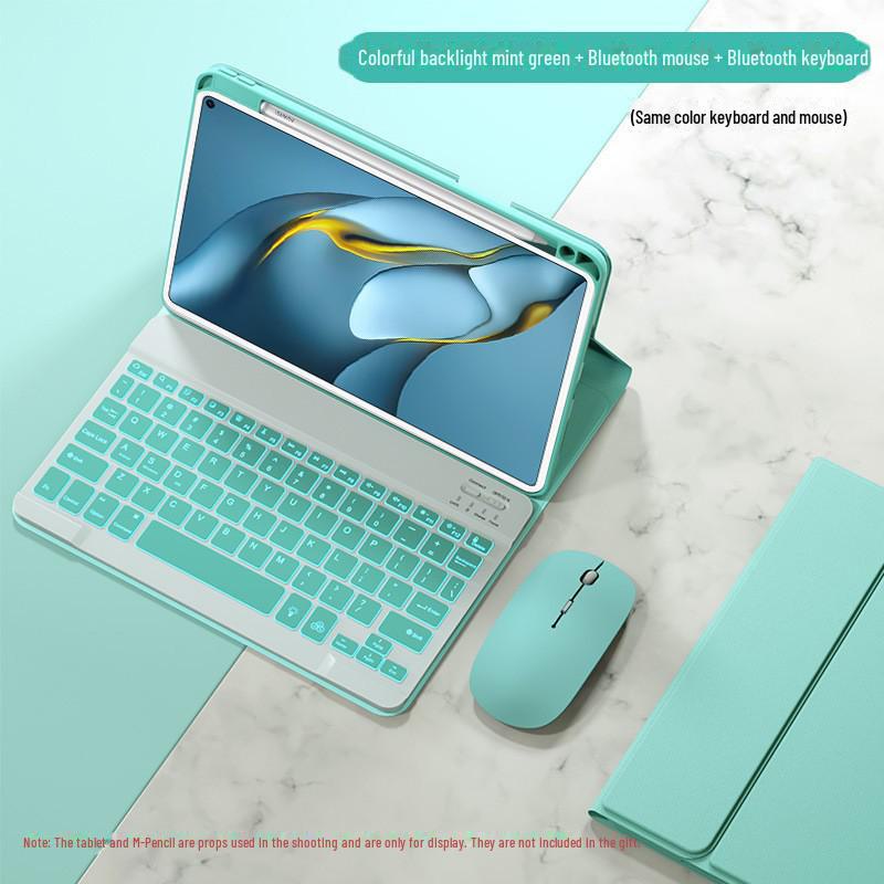 Совместимый комплект Bluetooth-клавиатуры и мыши для Huawei MatePad 10.4/11/V7 Pro/10.8/12.6 с гнездом для стилуса