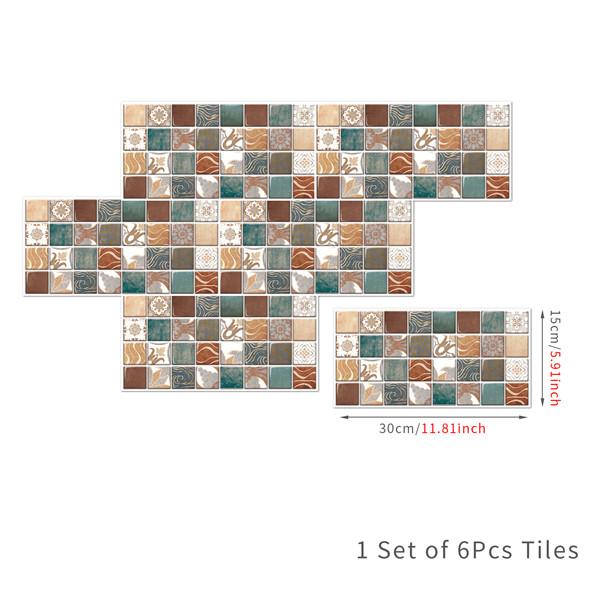 6 шт., маслостойкая наклейка для кирпичной плитки, наклейка на стену для кухни, самоклеющаяся водонепроницаемая наклейка для ванной, обои 15x30 см