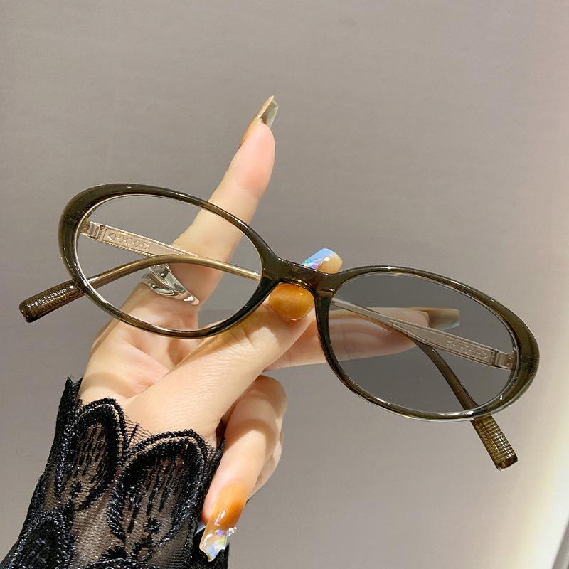 Светочувствительные меняющие цвет Эллиптические Модные Очки с толстой оправой в стиле хай-энд для близоруких с маленькой оправой 6093