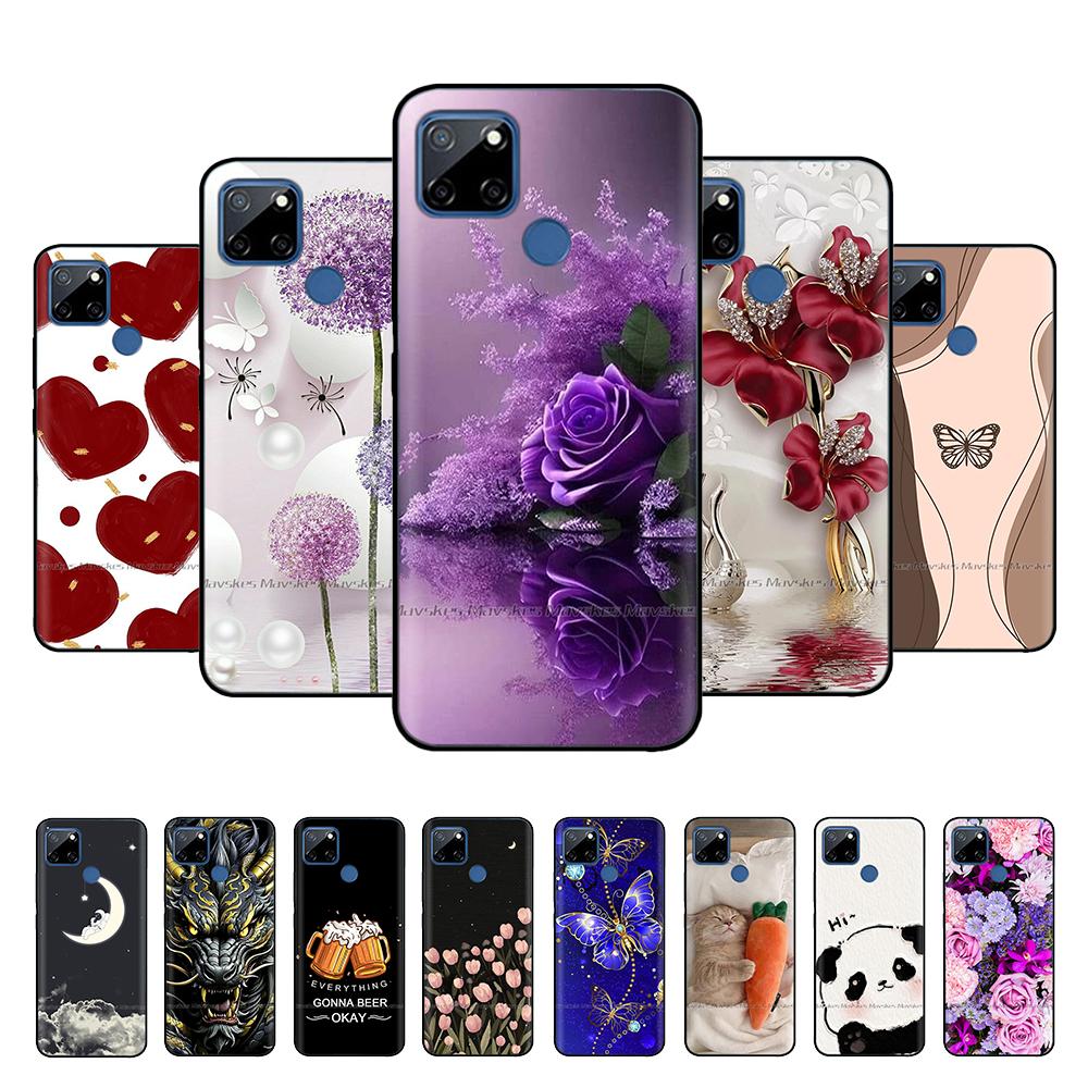 Чехол для Realme C12 C25 C25s Realme 7i Global Чехол Милый Мягкий Силикон ТПУ Задняя Крышка Realme7i RMX2193 Защитный Чехол Fundas