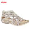 New Round Toe Hollow-Out Breathable Flat Sandals Women's Summer Beach Shoes Vintage Roman Sandals