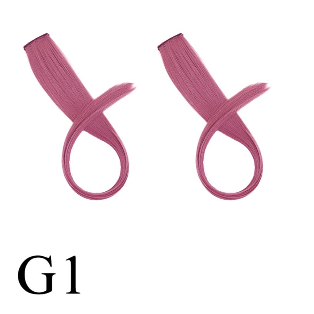 2 шт. цветные накладные волосы на клипсе 20 дюймов, прямые разноцветные волосы, аксессуары для наращивания волос для девочек, женщин, подарок, вечеринка, парик, шт.