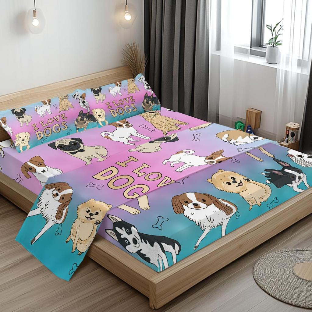 Богемный розовый узор Простыня Набор из четырех предметов Постельное белье Спальня Общежитие Постельная принадлежность Декор