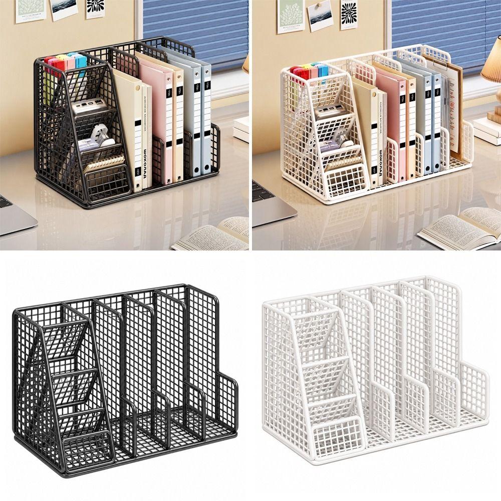 Multipurpose Metal Desktop File Folder Iron Mesh Document Storage Rack Document Organization