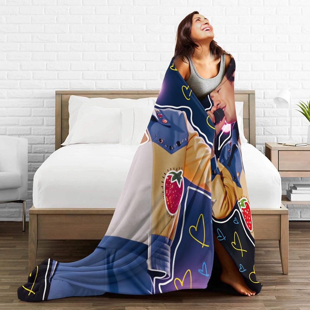 H-Harry Styles Warm Soft Blanket Girls Boys Plush Throw Blanket Graphic Living Room Flannel Bedspread Sofa Bed Cover