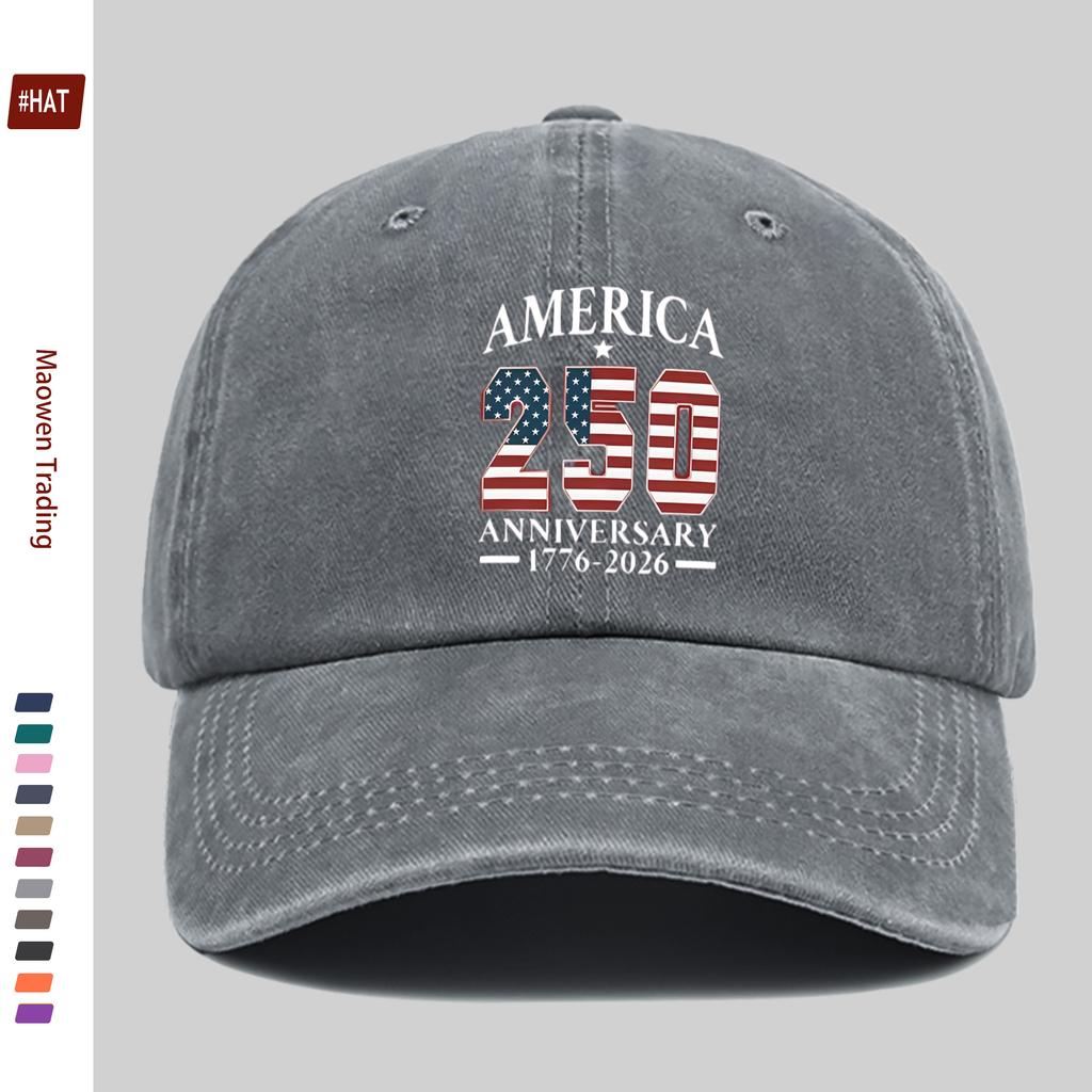 pc American Th Anniversary Pattern Printed Baseball Cap Trucker Sun Hat Easy Comfortable Lightweight Papa Hat Dad Mom Ind