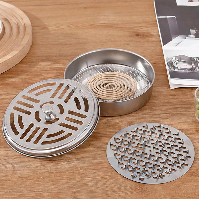 Подставка для спирали от комаров Портативный держатель Стойка для отпугивания насекомых с крышкой Для дома и улицы