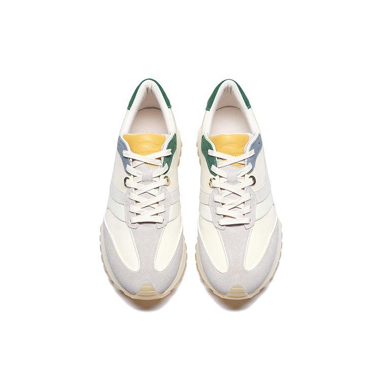 Li-Ning 1990 Zhenrong Ткань Кожа Амортизирующие Нескользящие Износостойкие Легкие Низкие Повседневные Туфли Мужские Повседневные Туфли Белые Серые ALJS057-2