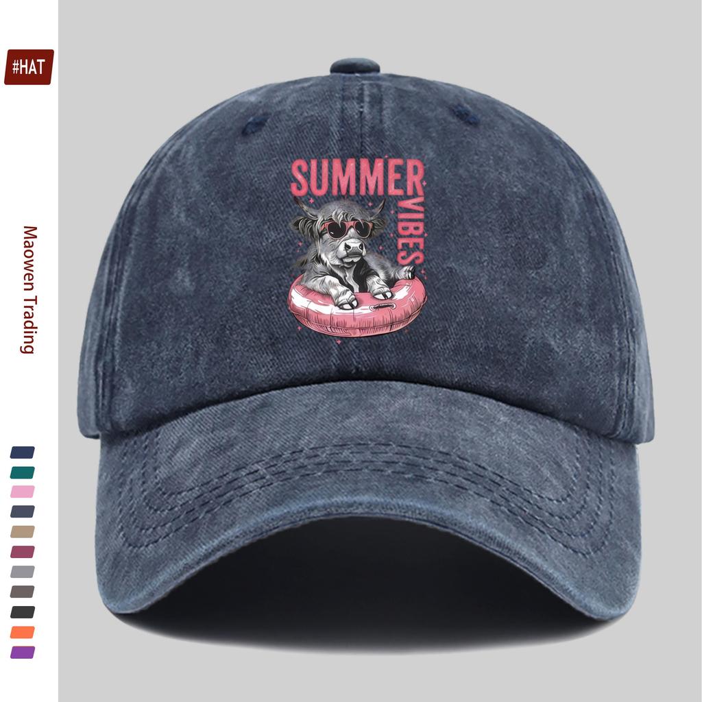pc Baseball Cap with Vivid Image Print of Glasses And Cow Lively And Vivid Design Sun Hat Comfortable And Lightweight Trucker D