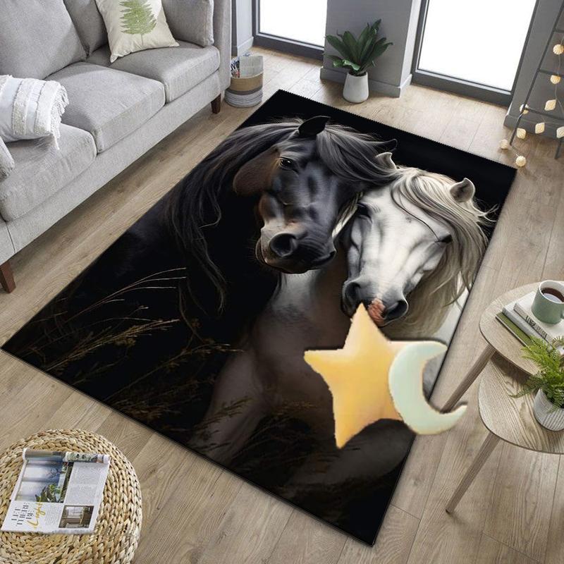 Blue Horse Dreams Office Rug Chair Mat, Entryway Carpet, Suitable for Front Door, Bedroom, Living Room, Desk, Holiday Gift