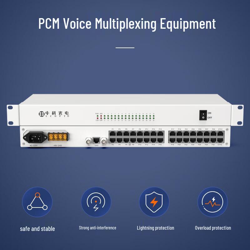 PCM E1 to 30-Channel Telephone Voice Multiplexer