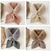 Coffee Color Faux Fur Rabbit Women Autumn Winter Thicken Warm Knitted Wool Scarf Neck Guard Scarves