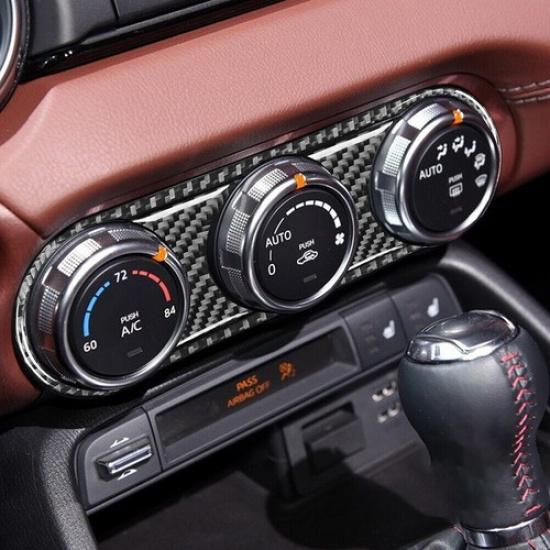 3 шт. Накладка на центральную консоль климат-контроля из настоящего углеродного волокна для Mazda MX-5 2016-