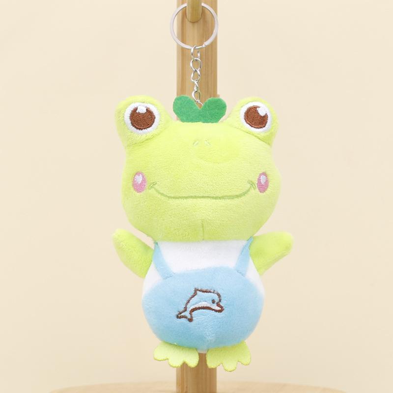 Cute Frog Cartoon Plush Keychain Short Plush Stuffing Pp Cotton 12cm Tall Toy