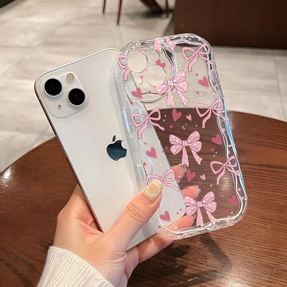Чехол с бантом подходит для мобильного телефона iPhone16Pro, милый девичий защитный чехол для Apple 17promax.