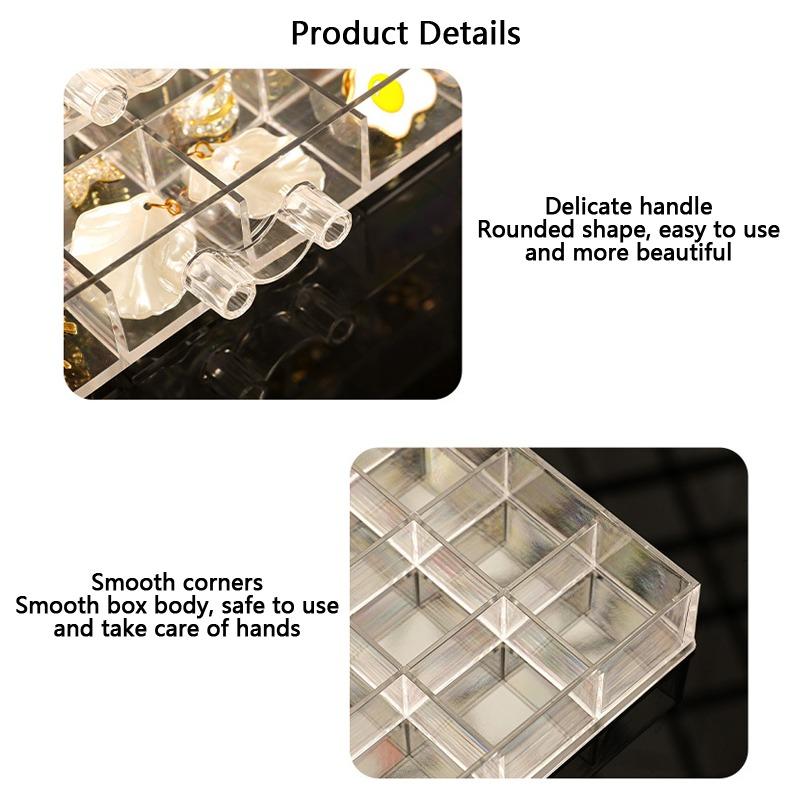 72/120 Grid Earring Jewellery Storage Box Clear Acrylic Necklaces Ring Storage Box