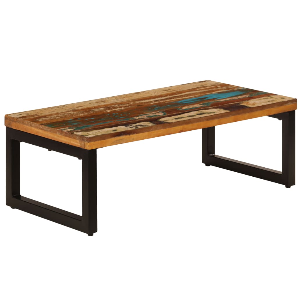 Coffee Table 100 x 50 x 35 cm Reclaimed Wood and Steel