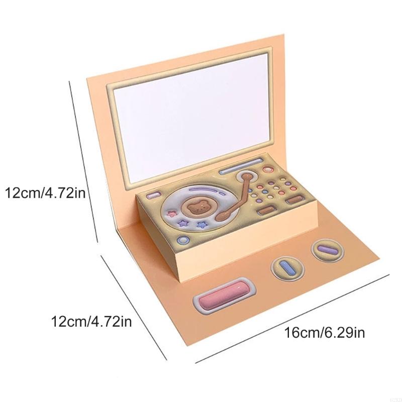 Всплывающая открытка на День матери 62KD, всплывающие открытки на день рождения в виде фонографа с конвертом и съемной запиской для женщин, девушек, бабушки