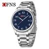 Ofns Brand Quartz Watch Fashion Classic Full Stainless Steel 30m Waterproof Men's And Women's Form Calendar Business Couple