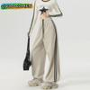 Women's Y2K Striped Drawstring Casual Pants Sweatpants Jogging Wide Leg Track Pants For Women Streetwear Trousers