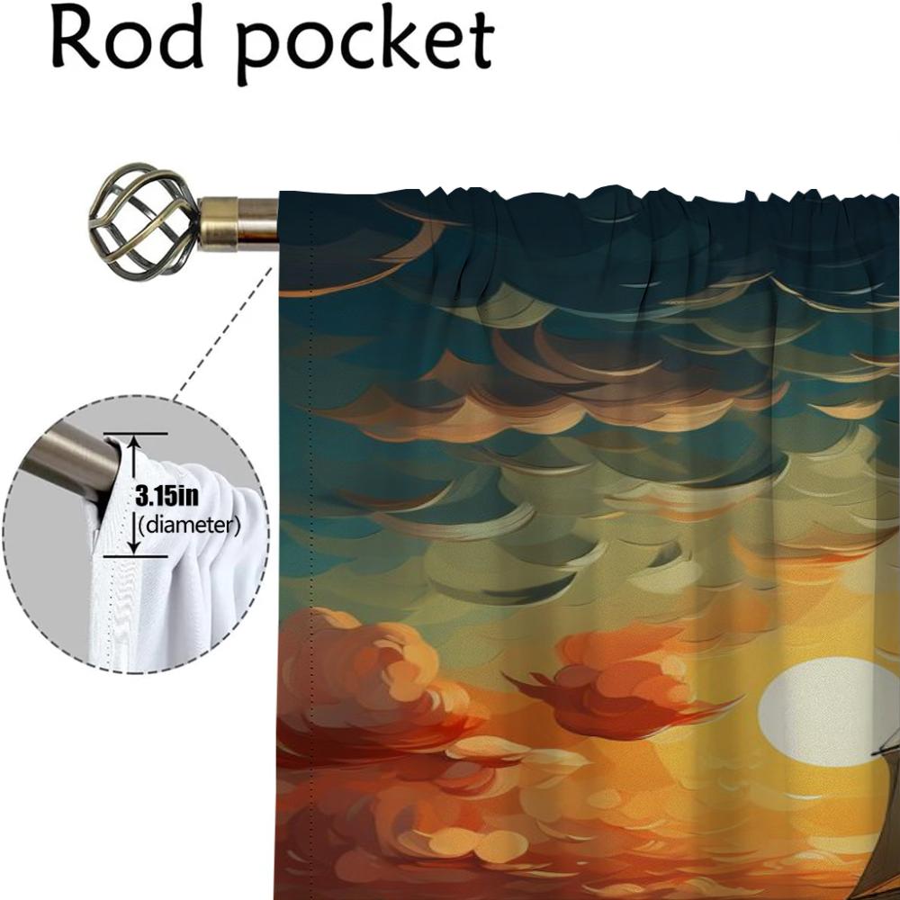 Плотные шторы для гостиной, занавеска с изображением корабля, тюль для спальни, перегородка, домашний интерьер, шторы из 2 предметов, оттенки