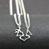 Cross-Border Europe & America Valentine's Day Christmas Gift Reindeer Heart Spliced Couple Necklace