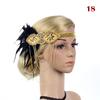 Women Beaded Flapper Hair Accessories Rhinestone Sequin Performance Headwear Elastic Indian Vintage Masquerade Feather Headband