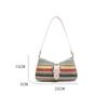 Fashion PU Leather Woven Underarm Bag Women's New Strip Design Shoulder Bag High-end Niche Trend Hobo Bag CLE